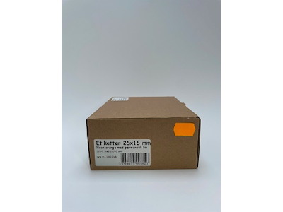 Etiketter 26x16 neon orange perm. lim - 12 rl.
