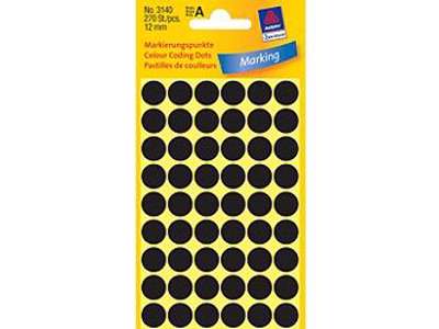 Manual labels, black, 12 mm, 270 labels