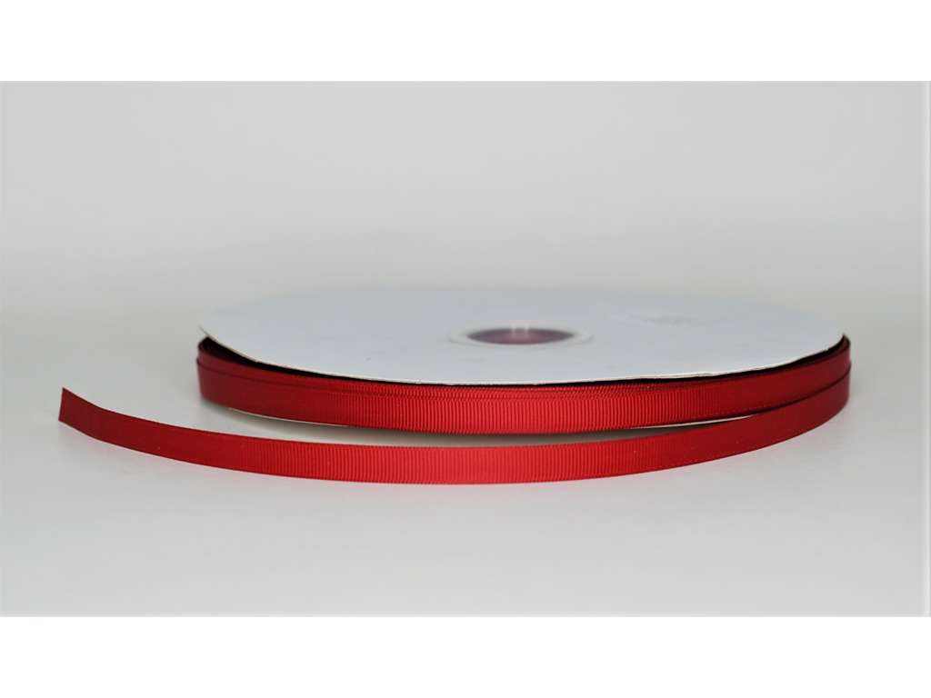 Silkebånd 9mm rillet Scarlet