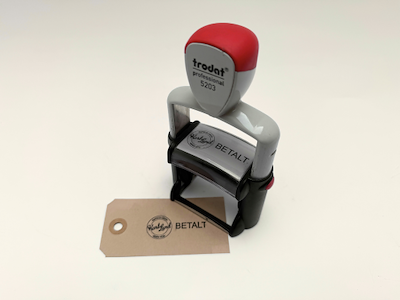 Trodat 5203 Komplet stempel m/tekstplade + pude 