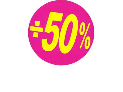 Sale labels ø20cm 2 50% 2 coloured