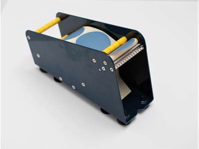 Etiketdispenser blå 24x8,5x14cm