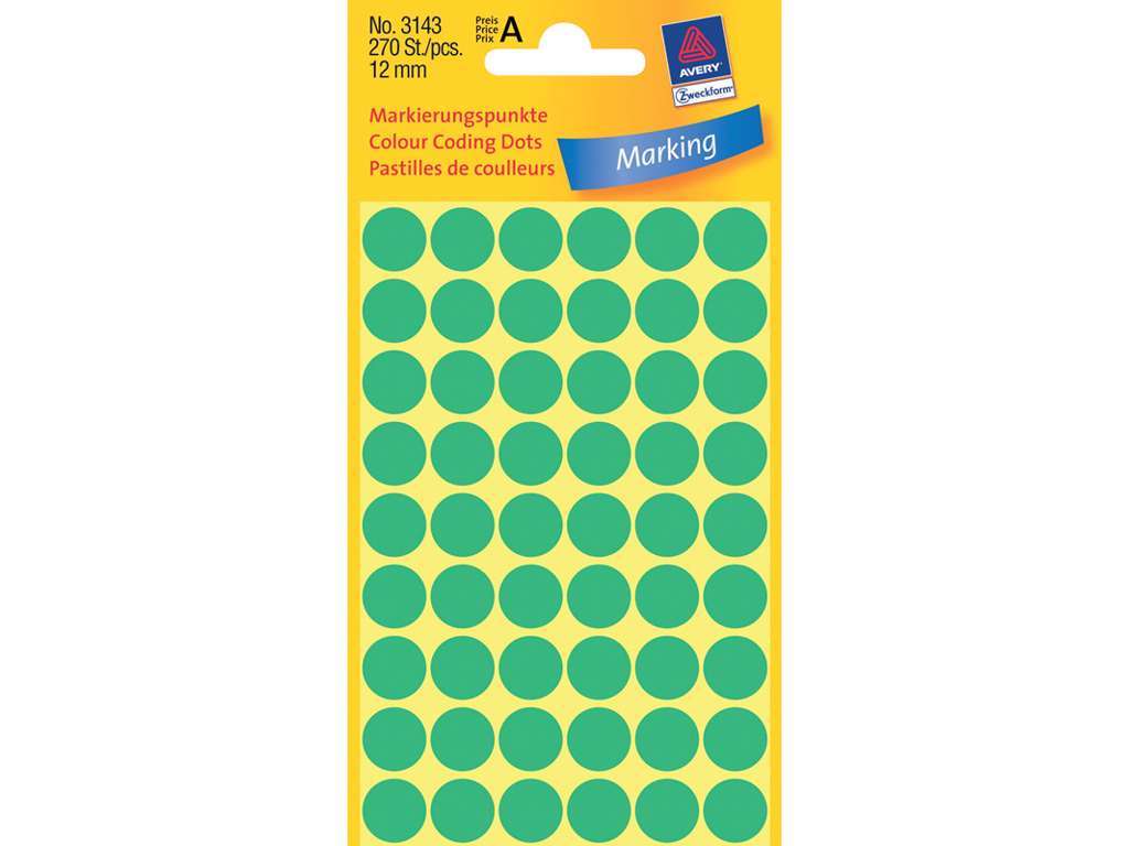 Labels in ps. Ø12mm green