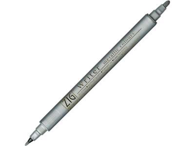 ZIG Metallic pen sølv med 2 spidser