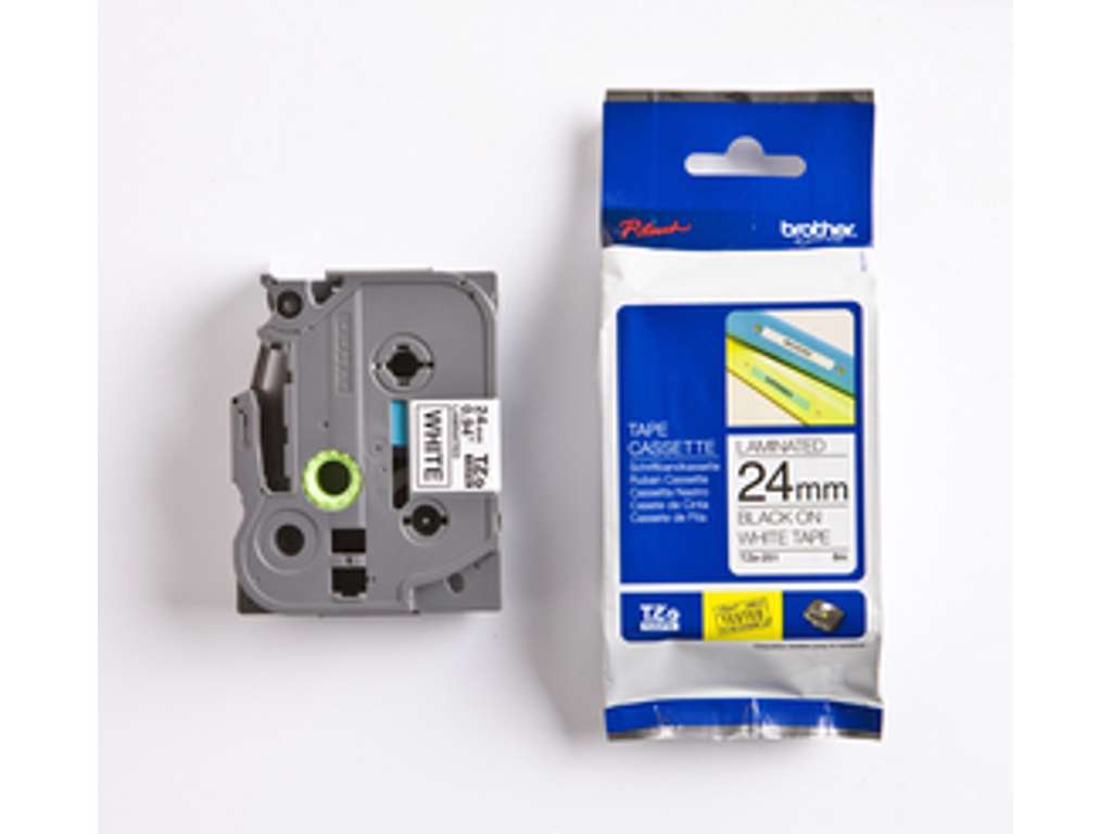 BROTHER TZE-251 24MM SORT/HVID
