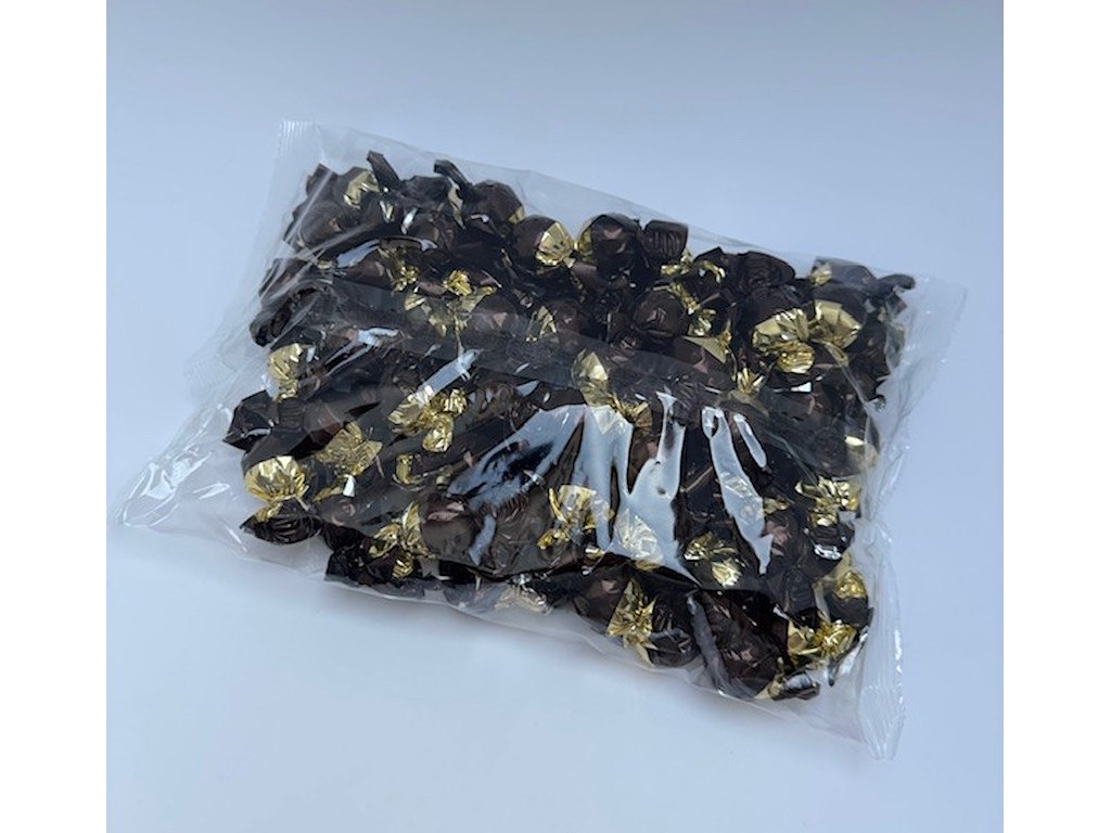 Chokoladekugler brun/guld 1 kg med mandelcreme