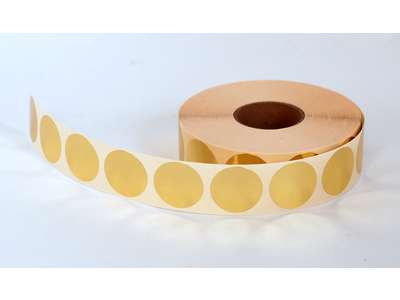 Etiketter Ø30mm metallic guld