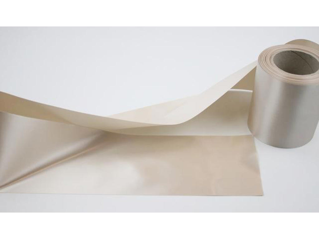 Wreath ribbon beige soft 75 mm x 25 meters