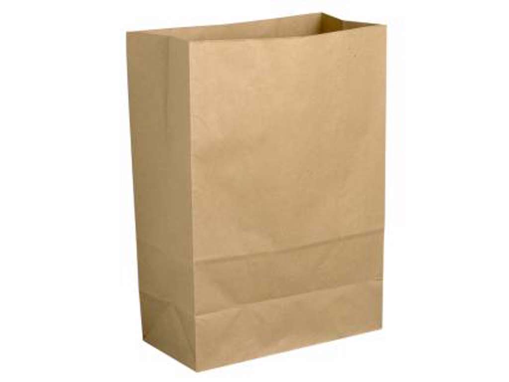 Klodsbundspose. Brune 22x14x35cm