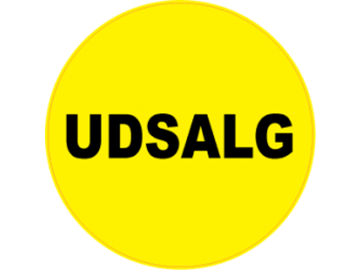 Etiketter ø 20cm udsalg gul