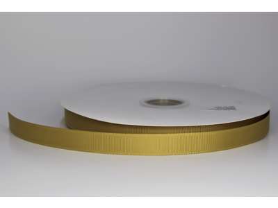 Silkebånd 16mm rillet Golden Olive 91m