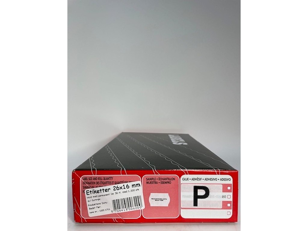 Etiketter 26x16 hvid m/ perm. PROD.DATO/BEDST FØR