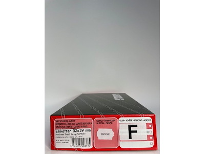 Etiketter 32x19 hvid m/ fortryk Produktionsdato - Sidset anv. dato m/frostlim - 30 rl. m/1.000 stk.