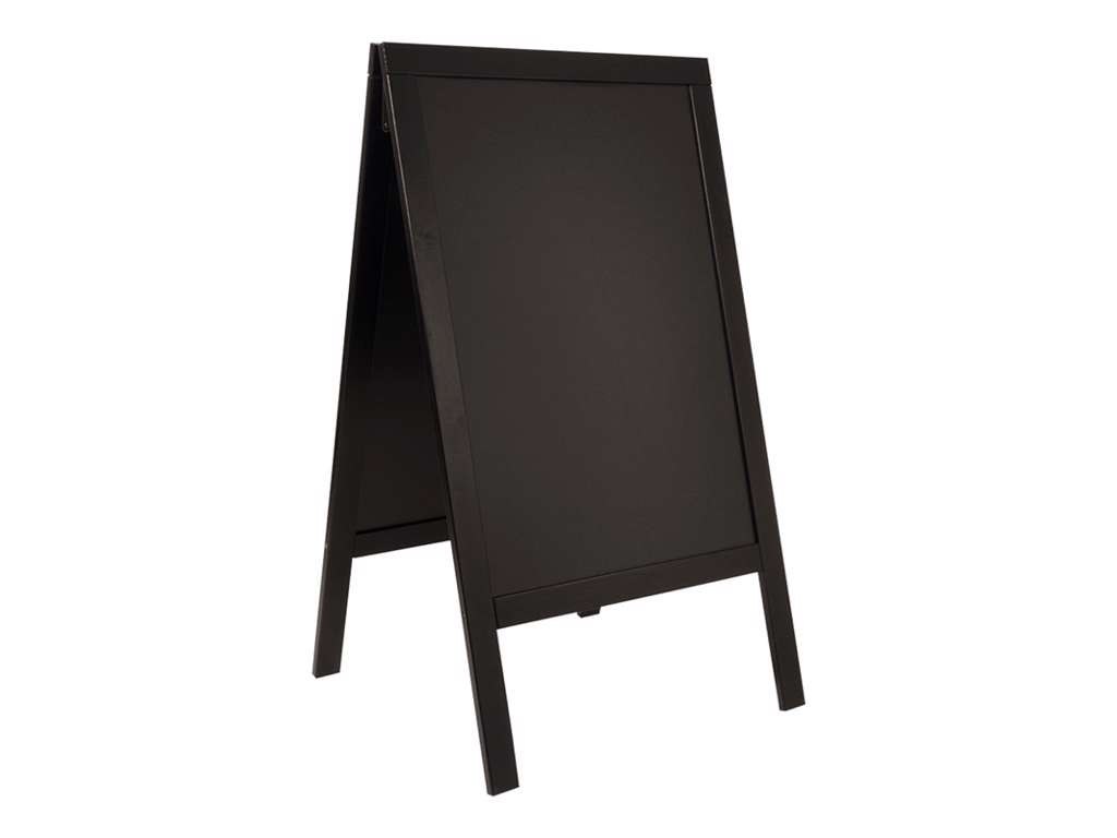 Gadeskilt kridttavle dobbelt træramme Sort