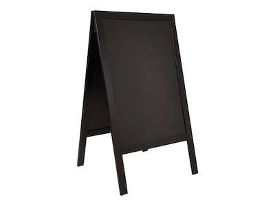 Gadeskilt kridttavle dobbelt træramme Sort