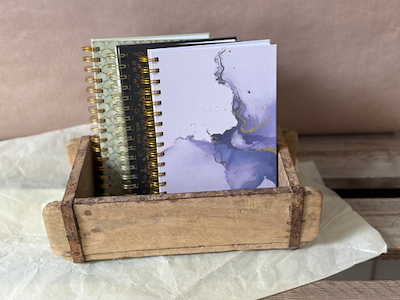 A5 Marble Notebook with Spiral Binding