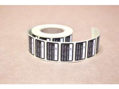 Byttemærker 30x18mm sort  1000 stk./ rulle