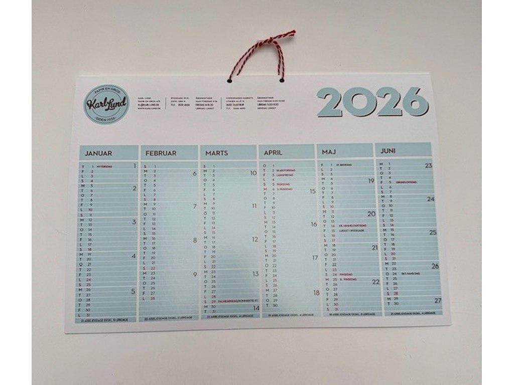 Karl Lund kalender 2026 GRATIS