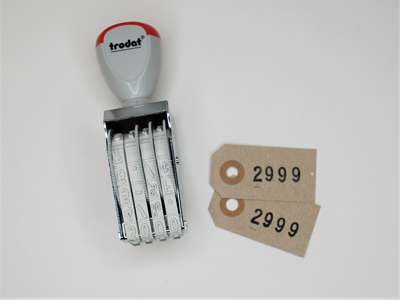 Trodat talbåndstempel 4 cifre 18 mm tal.