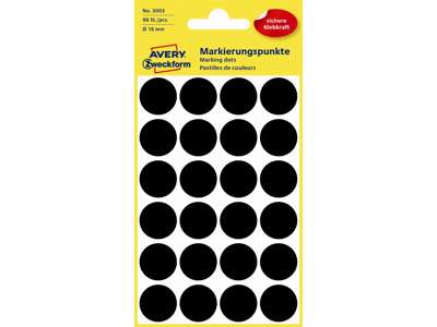 Labels in ps. Ø18 mm black Avery