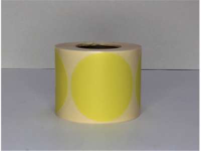 Etiketter Ø63mm Gul  MAT