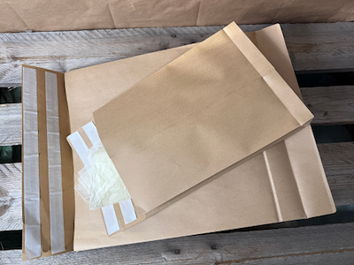 Forsendelsespose papir 250x350x50 + 100mm - 250 stk. pr. pakke