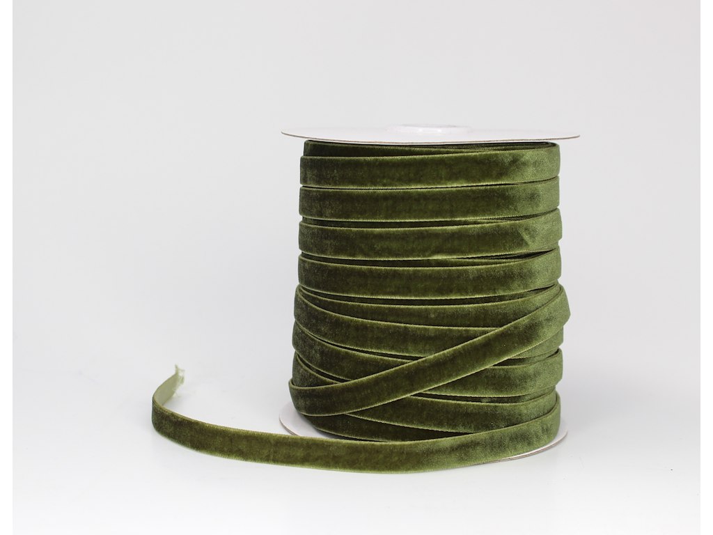 Velourbånd 9mm x 50y mørk oliven 11 - 45m