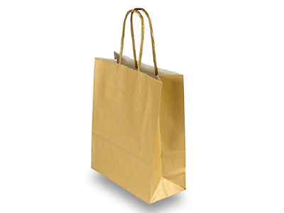 Guld gavepose 17x10x23 cm