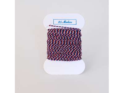 Cotton cord vnd. red/blue/white