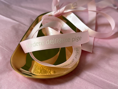 Bånd verdens dejligste pige 16mm x 20m Rosa