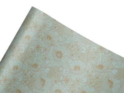 Gavepapir 0,70x10m Amapola mint/guld