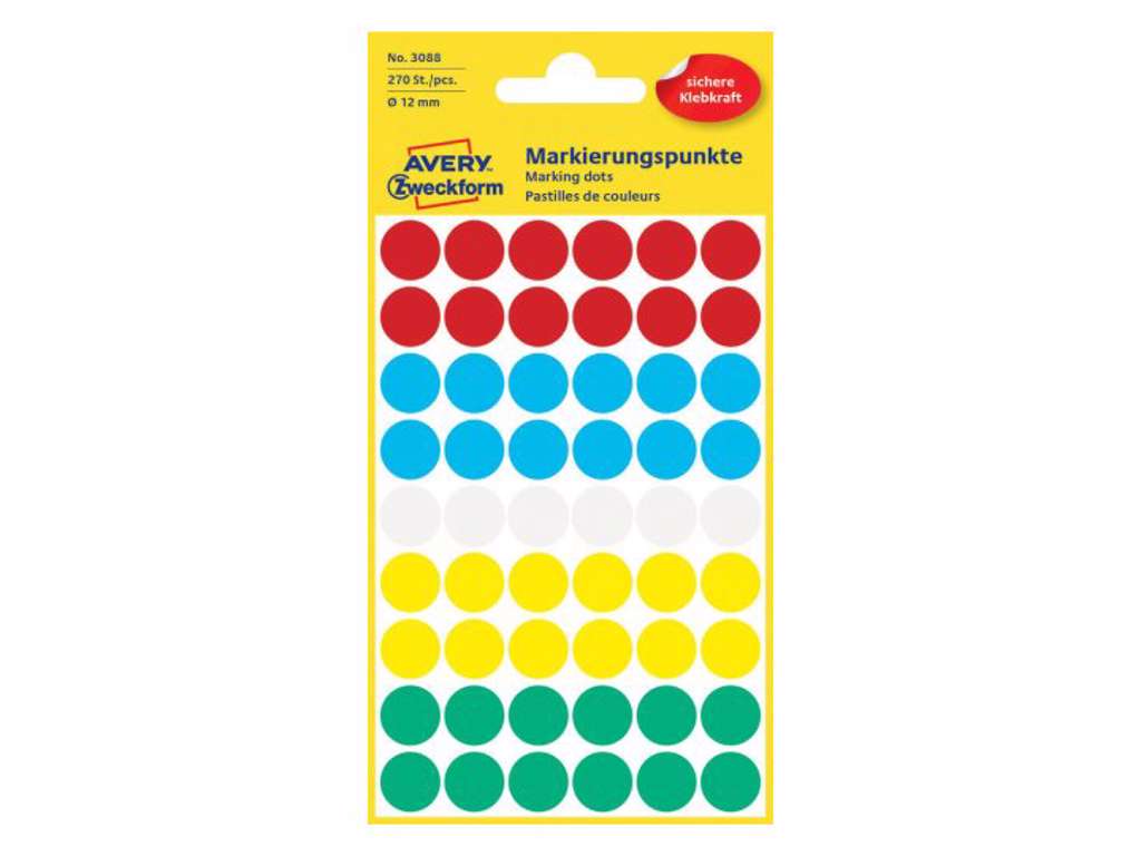 Labels in ps. Ø12mm ass