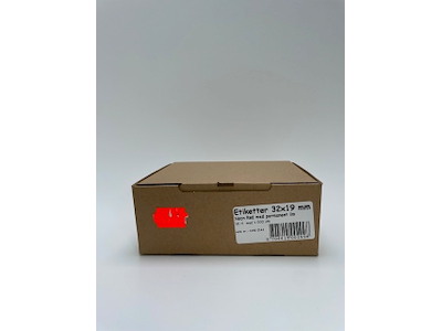 Etiketter 32x19 neon rød perm. Wave - 10 rl.