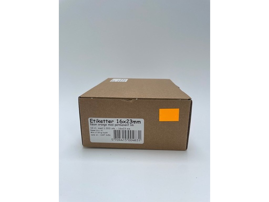 Etiketter 16x23 neon orange - 10 rl. m/1.000 stk.