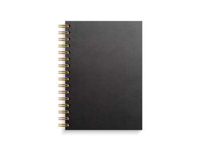 Notesbog A5 Sort, spiralryg