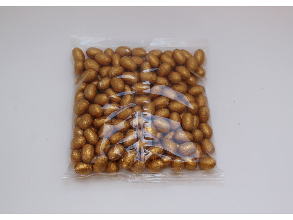 Chokolade påskeæg med karamelcreme, 1 kg guldfolie