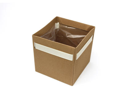 Square hatboxes brown 12x12x12cm (10 pcs)