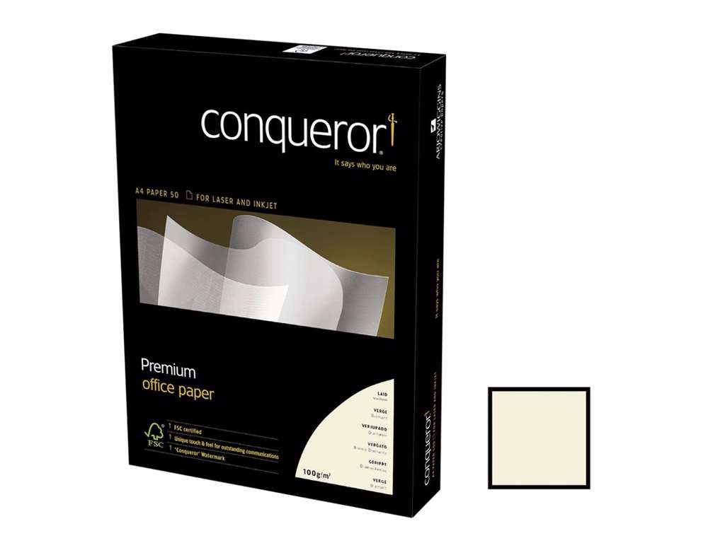 A4 Conqueror 100 gram paper Oyster/Creme