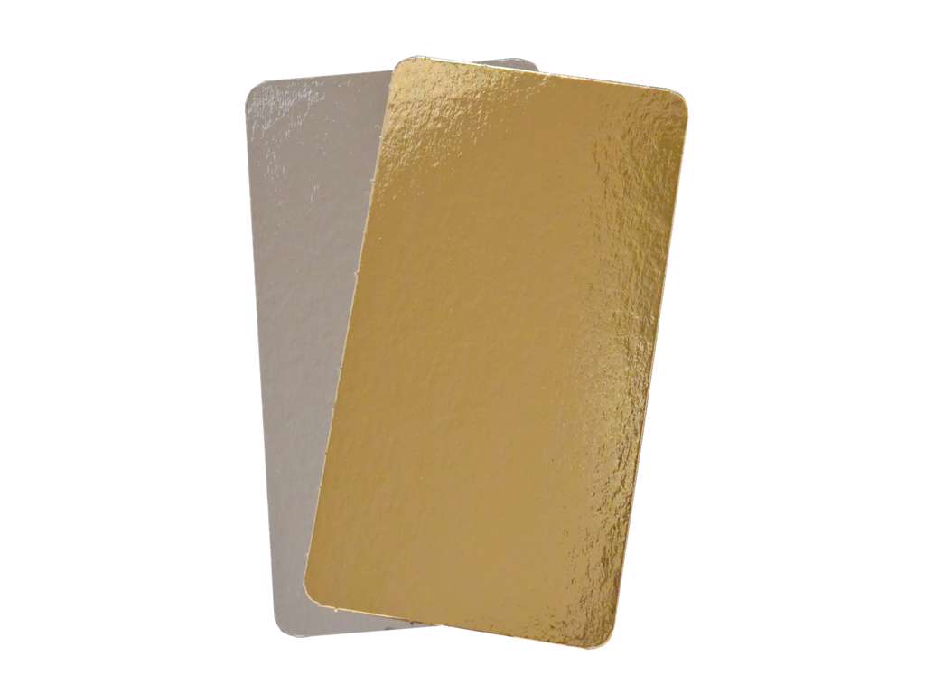 Kagepap 13x24 cm guld/sølv