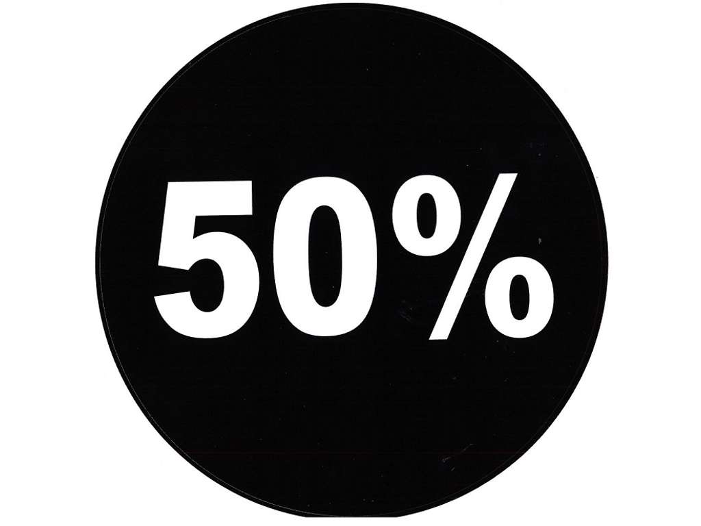 Etiketter ø 20cm 50% Sort