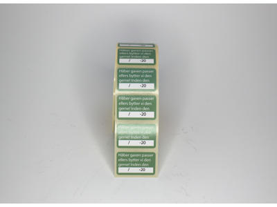 Byttemærker 30x18mm støvet grøn. 1000 stk.