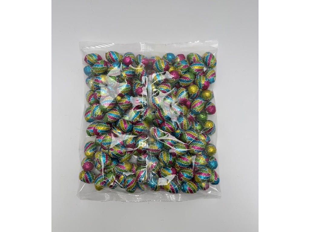 Chokolade påskeæg 1kg - i farvet staniol