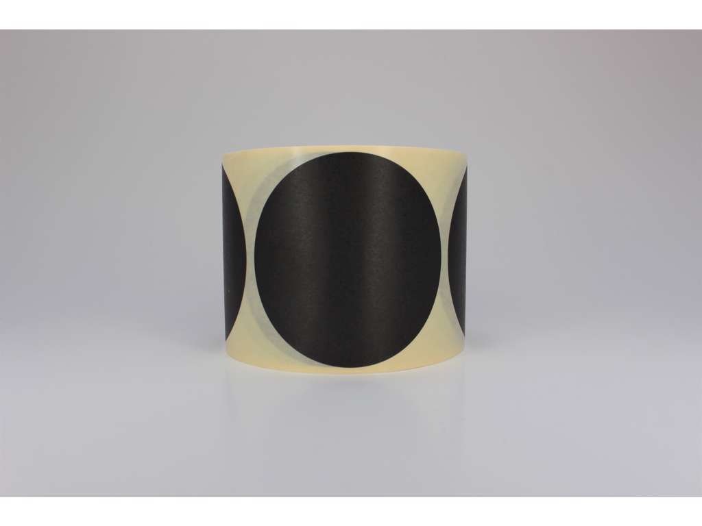 Etiketter Ø63mm mat sort 500 stk. pr. rulle