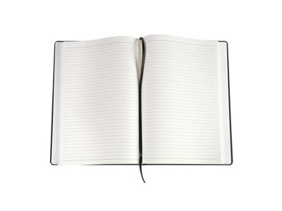 Notesbog sort med linier