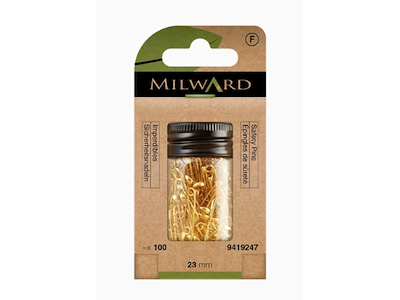 Milward sikkerhedsnåle messing 23mm 100 stk