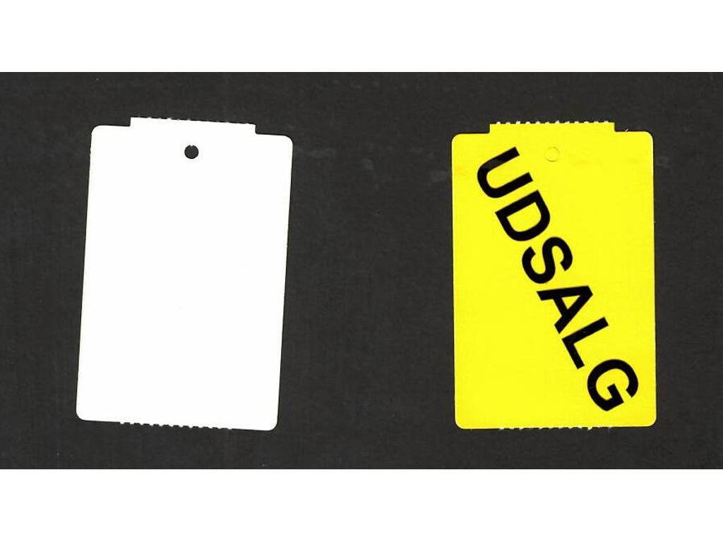 Kartonmærker gul/hvid UDSALG (500)