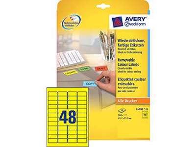 Avery labels L6041 yellow