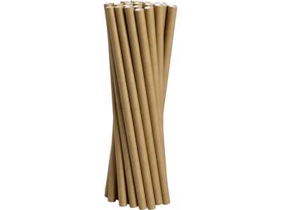 Straw Brown cardboard 25cm Ø8 FSC-Mix