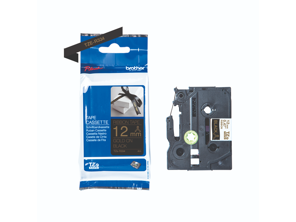 Brother Tze-r334 12mm. printer gold