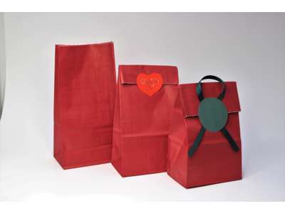 Klodsbundsposer Røde 12x7,5x24cm(100 stk)